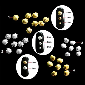 

100pcs 3mm/5mm 3D Golden Silver Metal Shell Studs Beads Nail Art Nail Sticker Phone Craft DIY Decoration