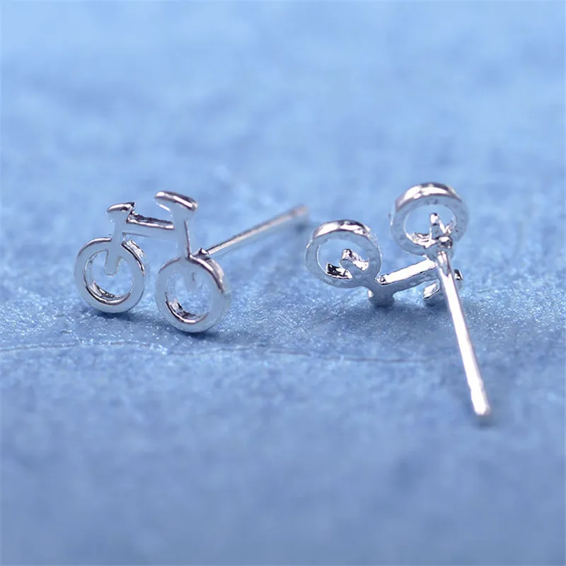 bicycle earrings silver
