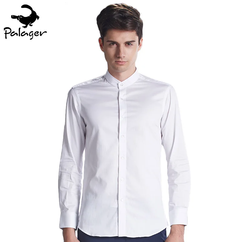 band collar formal shirt