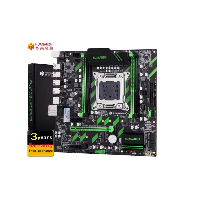 

HUANANZHI X79 motherboard X79 LGA2011 ATX SATA3 USB3.0 Dual PCI-E 16X NVME M.2 SSD support REG ECC RAM Xeon E5 CPU