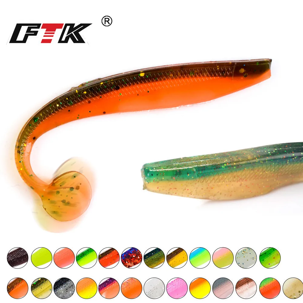 FTK Fishing Lure Soft Lure Shad Silicone Bait Odor Attractant Artificial Bait 90mm 120mm 160mm T-tail Wobblers Swimbait