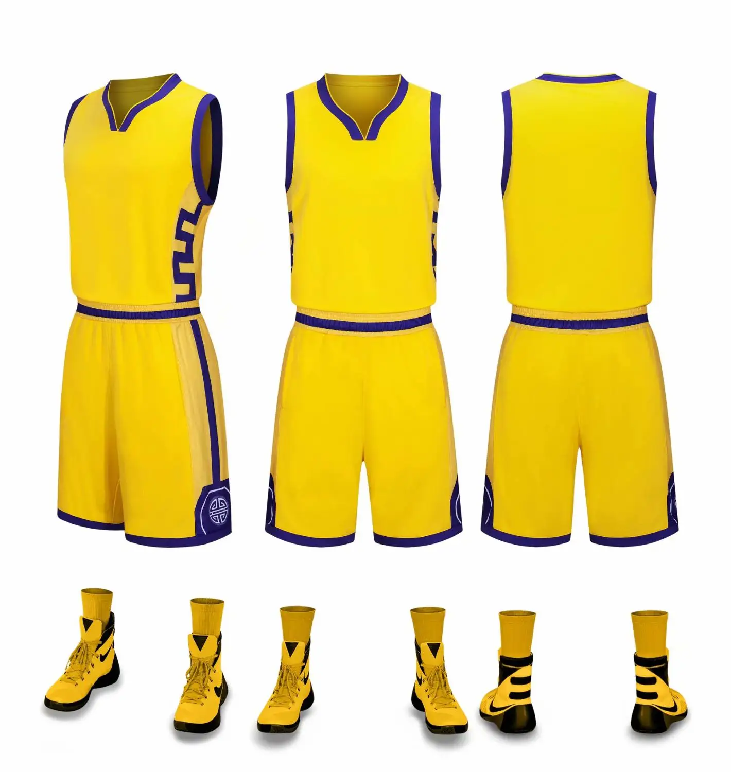 Баскетбольная форма для мальчиков и девочек, спортивный костюм, детские наборы для пробежки, командная игра, Детские баскетбольные формы, без надписей, шорты на заказ - Цвет: 879 yellow