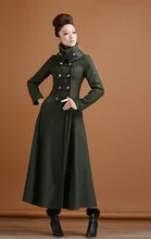 2016 Winter Women Coat Wool Coat Vintage Retro Double Breasted Elegant X long Woolen Outerwear Coat