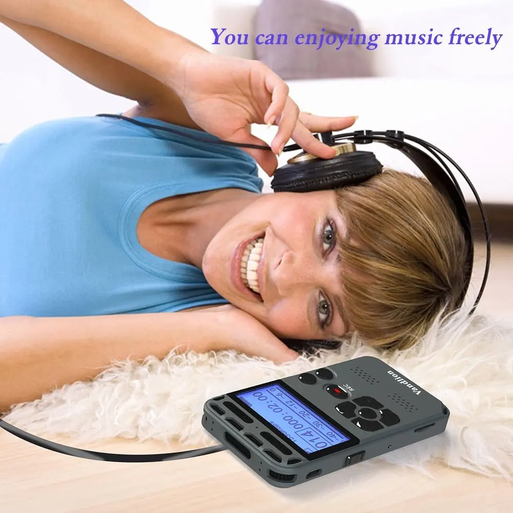 Vandlion Цифровой диктофон аудио запись Диктофон MP3 светодиодный дисплей Голосовая активация 8 Гб 16 Гб памяти шумоподавление V35