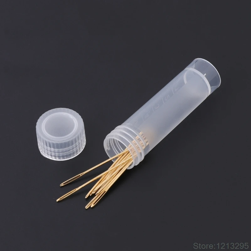 

10 PCS Golden Embroidery Fabric Cross Stitch Cloth Needles Size 22# 24# 26# 28# W215