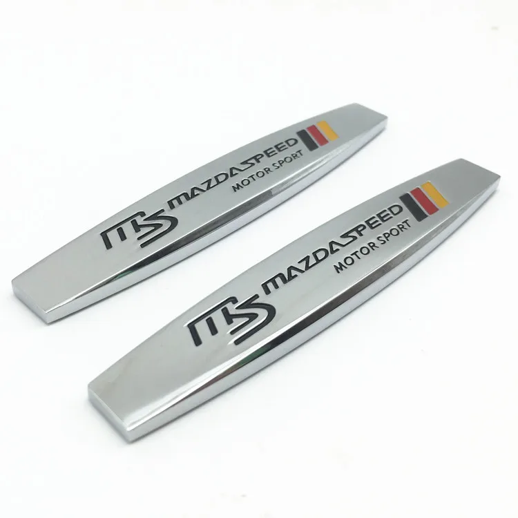 

2pcs MS SPEED Car Metal Sticker Emblem Alloy Strip Auto Fender Side Wing Rear Bumper Trunk Logo Styling Accessories Badge Decals