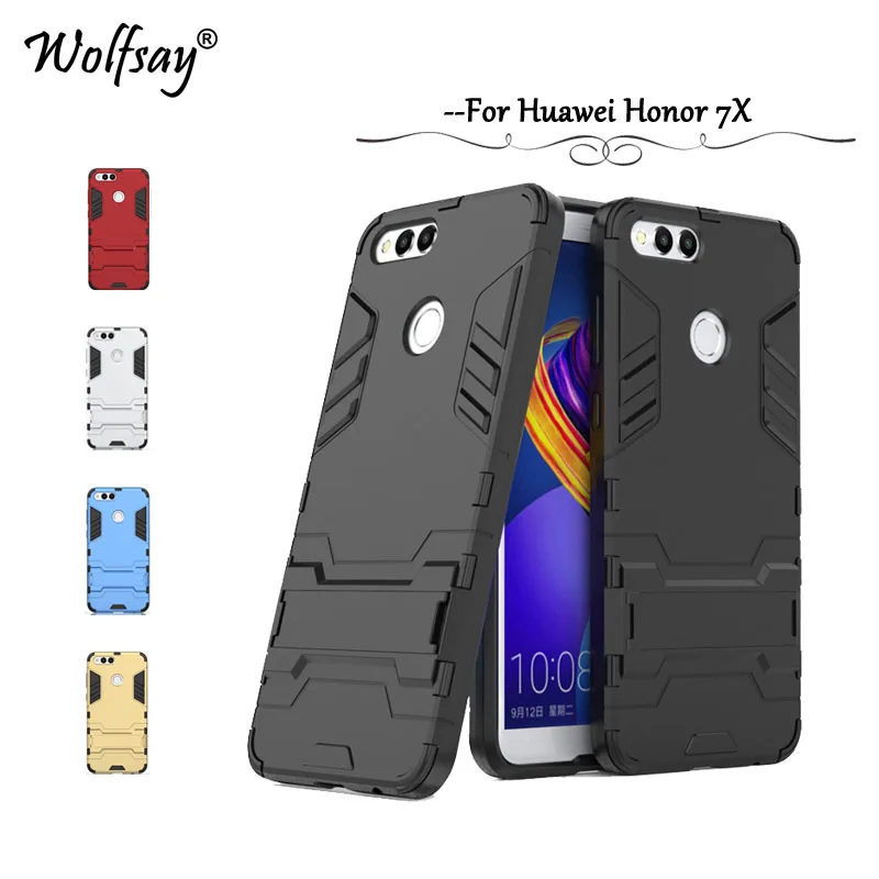 

Wolfsay Case Huawei Honor 7X Cover Cases Slim Robot Armor Rubber Phone Case for Huawei Honor 7X Cover Honor 7X Fundas Coque Capa