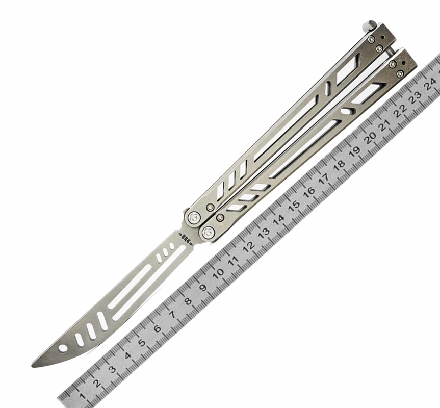

Butterfly trainer knife bushing system barebones 9cr18mov blade jilt knife not sharp hunting knife folding pocket knife