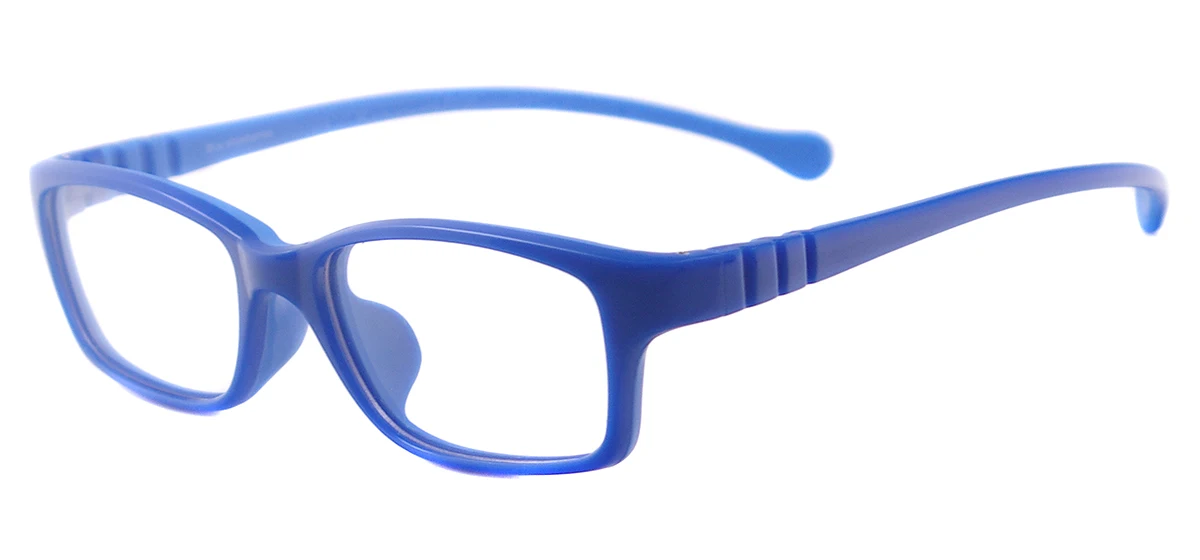 Детские цветные прямоугольные резиновые очки для мальчиков и девочек, легкие модные очки для близорукости по рецепту - Цвет оправы: Синий