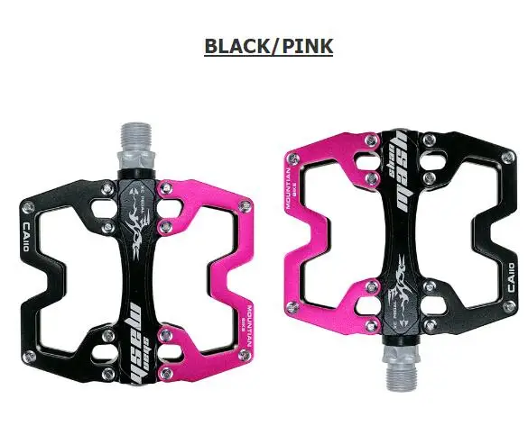 Новинка, алюминиевый сплав, CNC, Ультралегкая велосипедная педаль BMX MTB, педали для горного велосипеда, 360 г/пара, 6 цветов на выбор - Цвет: black and pink