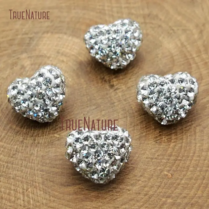 20171218-BE9071- Clay Beads Pave White Rhinestone Heart Shape Beads_3