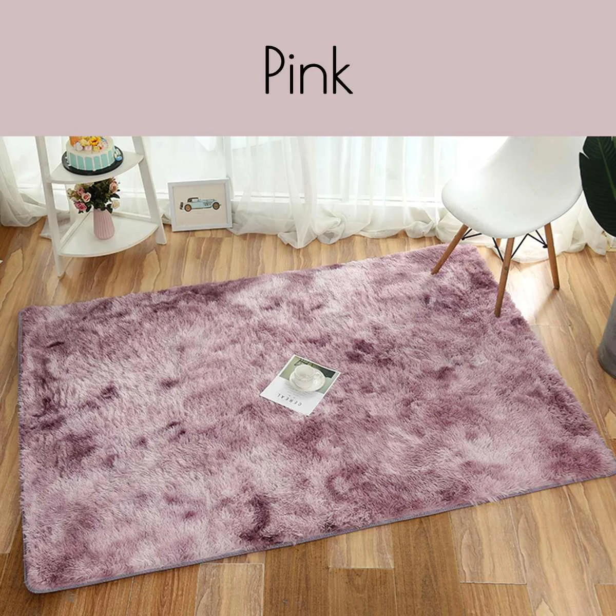Шелковые коврики, мягкие, для помещений, современные, для шага, противоскользящий меховой коврик, лохматый, для дома, для гостиной/спальни, Пушистый Плюшевый коврик 200*300 см - Цвет: Pink
