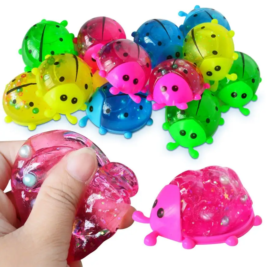 new slime toy antistress Spongy Rainbow Fluffy Crunchy Foam Beads Kids ...