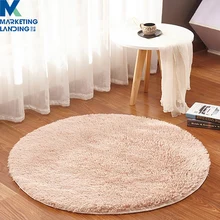 Супер мягкий Шелковый верблюжий без вкуса шерсть пушистый круглый коврик для дома современный шаговый ковер шелковые коврики для спальни коврик Детский ковер