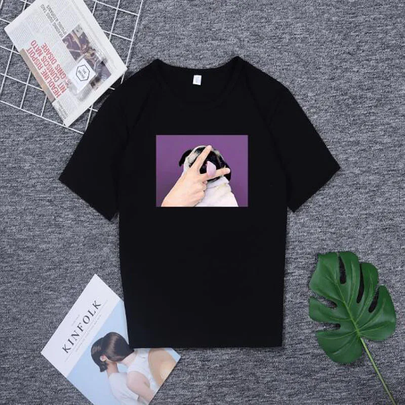 

Cute Dog Print T shirt Women Spring Summer New Style Short Sleeve O Neck Women Tops Tees Casual Slim Fit T-shirt Women