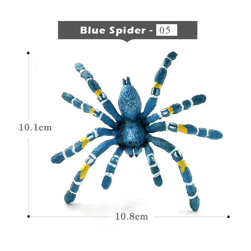 Имитация животных модель насекомое олень Жук паук пчела Божья коровка мантис бабочка фигурка домашний декор украшения Аксессуары - Цвет: Blue-Spider