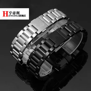 

curve end high quality stainless steel watchband 22mm men's straps with stainless steel folding buckle