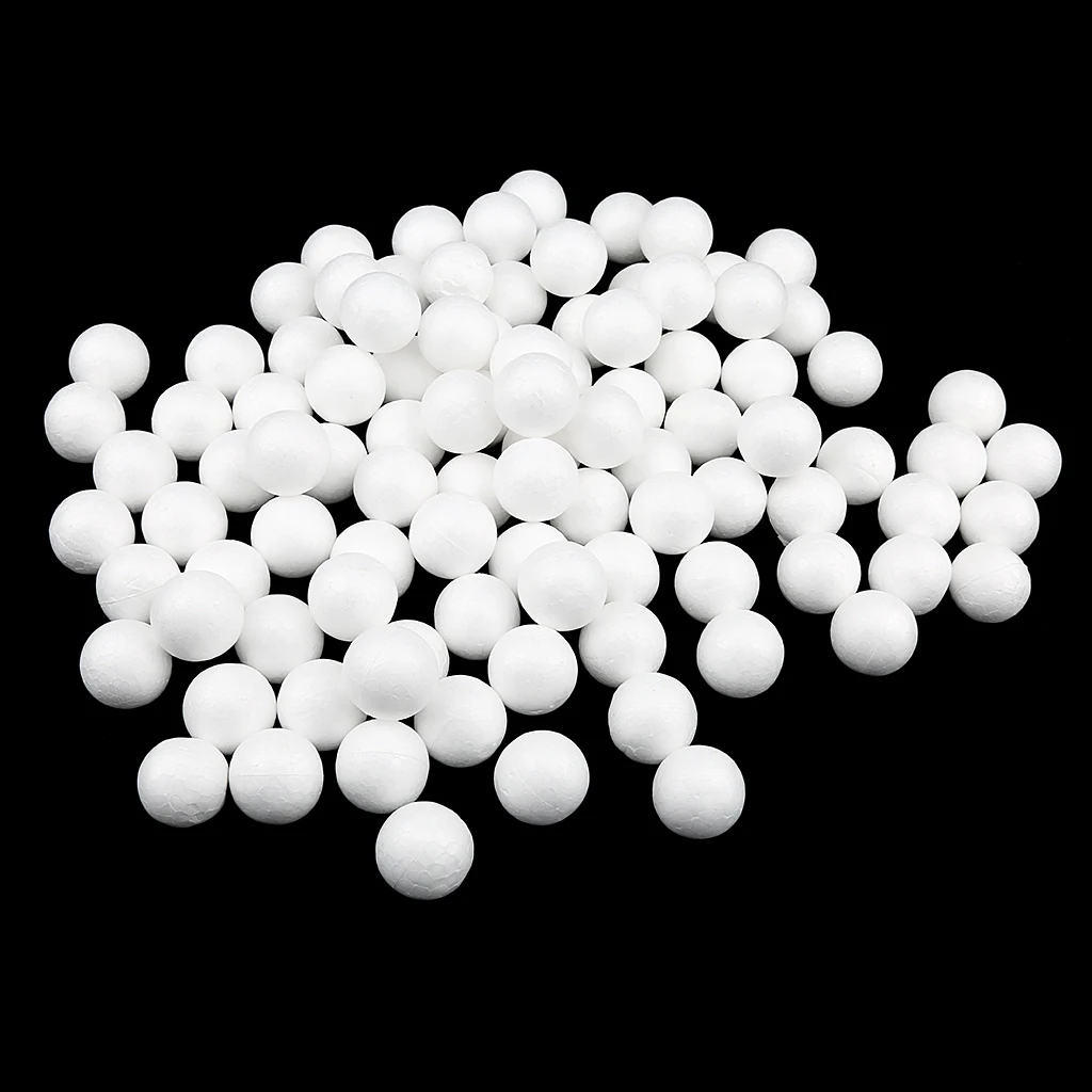 200 pcs Modelling Craft Polystyrene Foam Balls Styrofoam Spheres Kids Craft 30mm