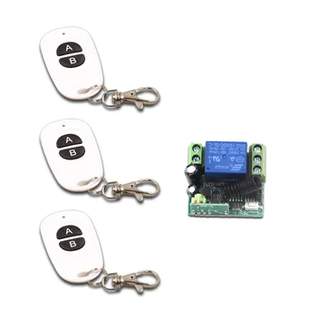 

Hot Sales New DC12V Mini RF Wireless Remote Control System 3Transmitter +1Receiver Smart Home Remote Control 2Key 315/433MHZ
