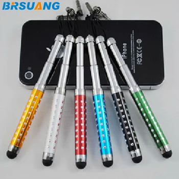 

500pcs/lot BRSUANG Three Telescopic Precision Capacitive Stylus With Dust Cap Touch Pen For iPhone Samsung Xiaomi iPad Tablet PC