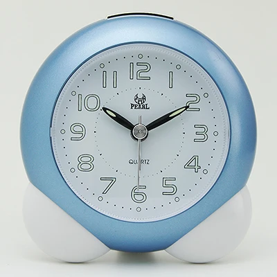 Новейшие жемчужные милый развертки Будильник немой настольные часы Повтор Night Light ПВХ Лидер продаж хорошее качество часы PT103 - Цвет: Синий