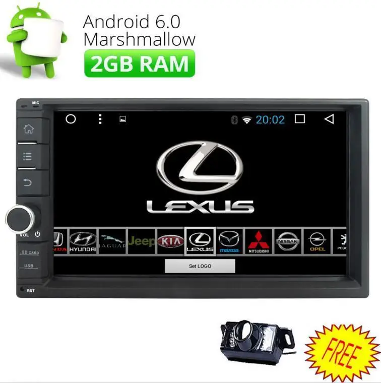 Sale 7" Double 2DIN Car Stereo Android 6.0 Quad-Core CPU 2GB RAM GPS No-dvd DAB+ 1