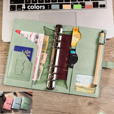 

K&KBook Luxury Genuine Oil Wax Leather Notebook Spiral Loose-leaf Planner Organized Diary Notepad School Office Supplies