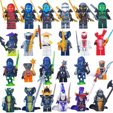 

Compatible with Legoninja hero Kai Jay Cole Zane Nya Lloyd NinjagoINGlys suit German weapons with action toys block 24PCS