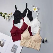 Женское сексуальное съемное нижнее белье, эластичные трикотажные топы с завязками на шее, тонкое нижнее белье, топы, сексуальный жилет, нижнее белье