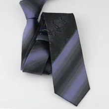 Lammulin Новинка Для мужчин Галстуки светло-фиолетовый с черный/серый в полоску с цветочным рисунком жаккардовые Средства ухода за кожей Шеи Галстук Тощий Средства ухода за кожей Шеи Галстук для Corbata 6 см