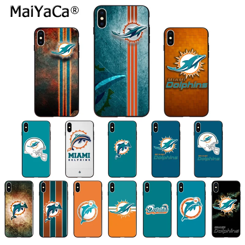 

MaiYaCa Miami Dolphins Customer High Quality Phone Case for iPhone X XS MAX 6 6s 7 7plus 8 8Plus 5 5S SE XR