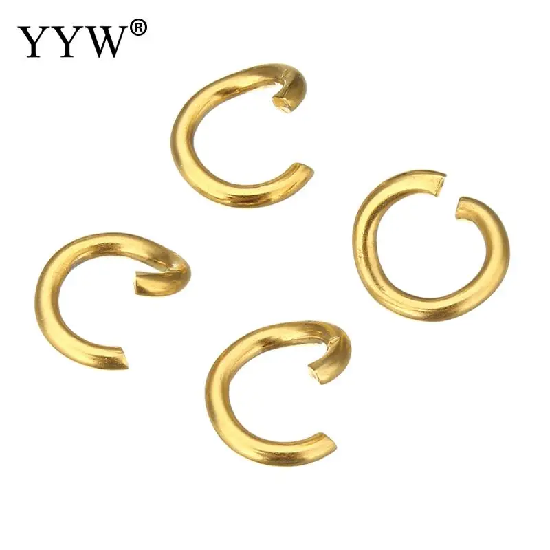

YYW 100pcs Gold-Color Stainless Steel Open Ring 3.5/5/6/9mm Jump Rings Diy Making Jewelry Necklace Accessoires Circle Findings