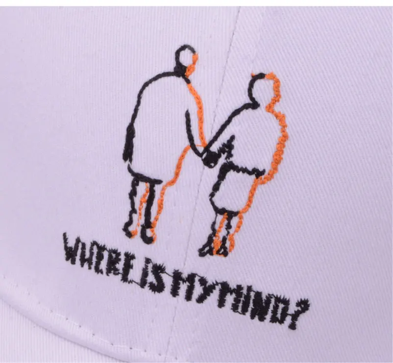 baseball cap men women baseball cap hip hop cotton black white embroidery baseballcap with two men hand in hand Letter cap (7)