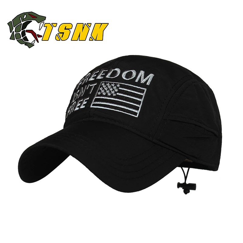 

TSNK 3D Embroidery "FREEDOM ISN'T FREE"Tactical Quick-Dry Men Women Baseball Cap Running Hat Fashion Sunshade Sunhat