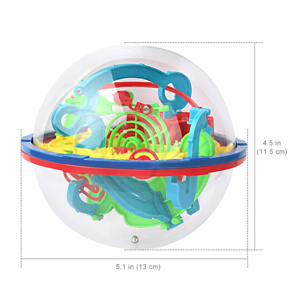 100 шаг 3D головоломки мяч Магия интеллект шар лабиринт Сфера Глобус игрушки сложных барьеров игры Баланс Обучение мозг тестер