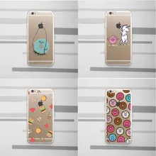 Unicórnio bonito rosquinha comida worry be happy maravilhoso Fundas TPU silicone macio abranger os casos para o iphone se 5 5s 6 6 s 6 mais 7 7 mais