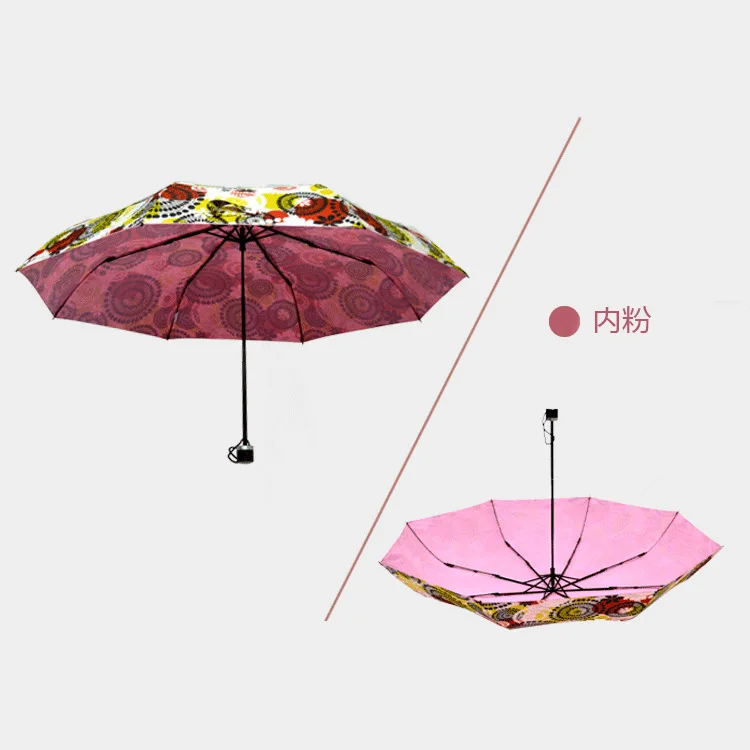 Стиль, Ferris зонтик-цветовое колесо, дождь, для женщин и мужчин, креативный складной Ультра-светильник, пара зонтов, женский модный уличный ветрозащитный зонтик - Цвет: Pink