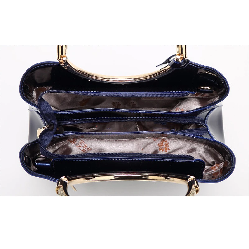 Luxury Ladies Hand Bag 2019 Designer Totes Women Patent Leather Handbags Classic Circle Ring Messenger Bags Large