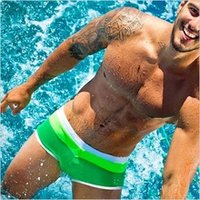 Летние сексуальные полосатые мужские купальники купальный костюм Sunga пляжная доска шорты для плавания Шорты мужские плавки купальный костюм