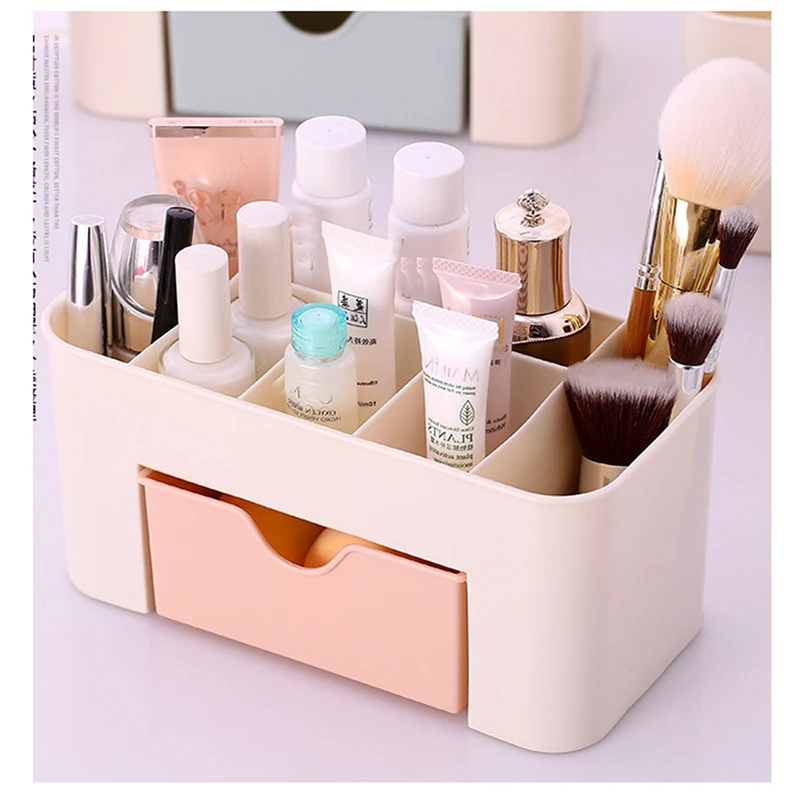 ONNPNNQ Plastic Cosmetic Storage Box Multifunction Desktop Drawer Makeup Organizers Basket Safe Small Home Storage Containers3