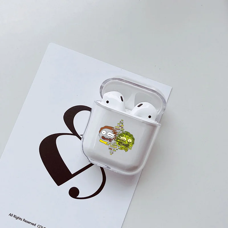 Чехол для Apple airpods, чехол с рисунком Рика и Морти, беспроводной Bluetooth чехол для наушников Airpods, жесткий защитный чехол