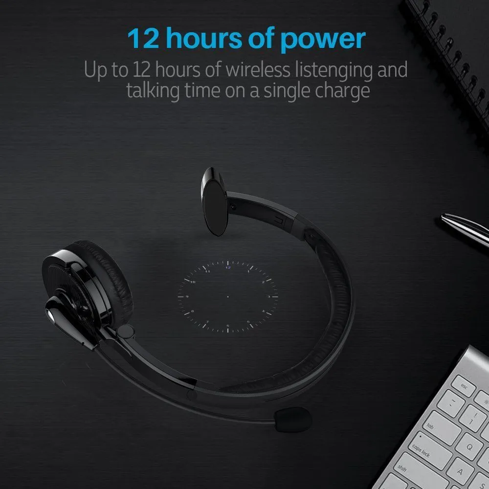 Professional Over the Head Driver Rechargeable Wireless Headset Microphone Noise Cancelling Headphones Handsfree