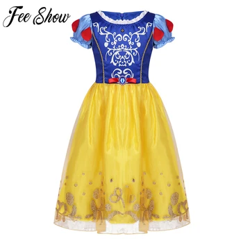 

4-10 Years Fancy Cosplay Princess Snow White Costume Girls Dress For Holiday Halloween Gown Christmas Role-Play Kid Girl Clothes