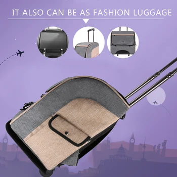 

Grey Outdoor Pet Dog Backpack Portable Travel Carrier Pet Dog Rolling Carrier Backpack Pet Dog Travel Carrier Trolley Bag