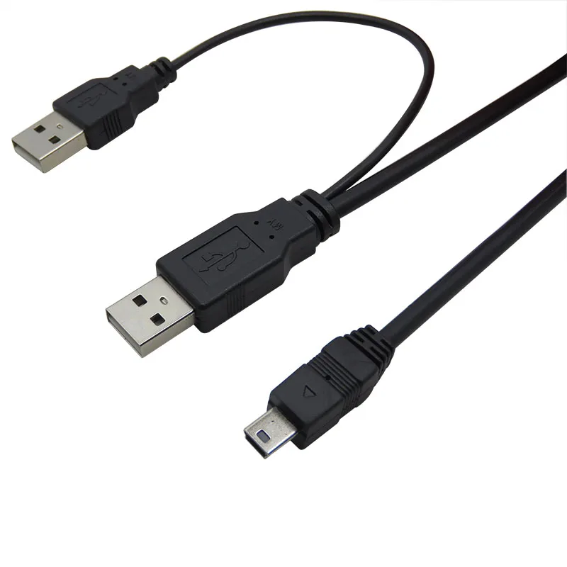 5pcs/lot Usb 2.0 A to Mini Usb 5 Pin Data Cable Cord With External