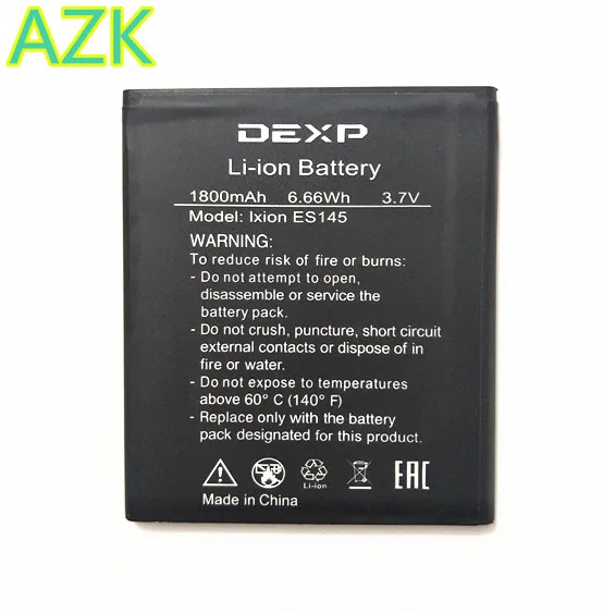 

AZK NEW 1pcs 100% High Quality ES145 Battery For Fly DEXP IXION ES145 Mobile Phone+ Tracking Code