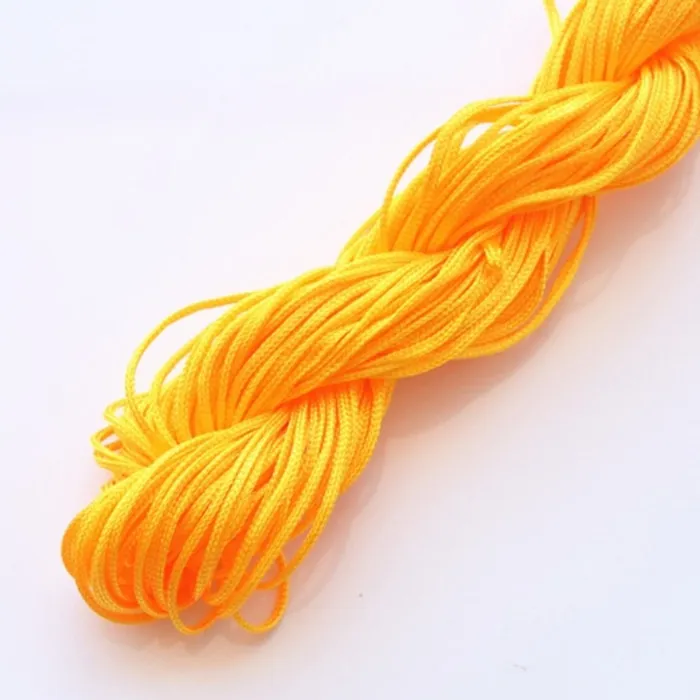 25 м многоцветный Китайский Завязанный нитью мягкий Атлас трещотка Шелковый макраме нейлоновый шнур DIY ожерелье ручной работы Ювелирные изделия Веревка Швейное Ремесло - Цвет: Yellow