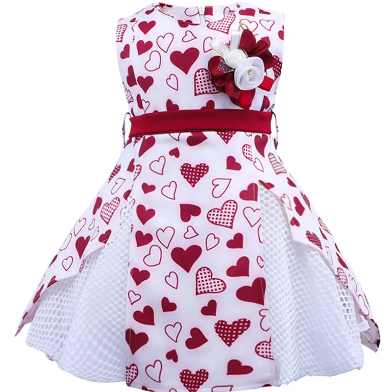 

Newborn Baby Girls Dress Infant Princess Wedding Pageant 1 Year Birthday Party Dress Newborn Christening Gowns Love Heart Print