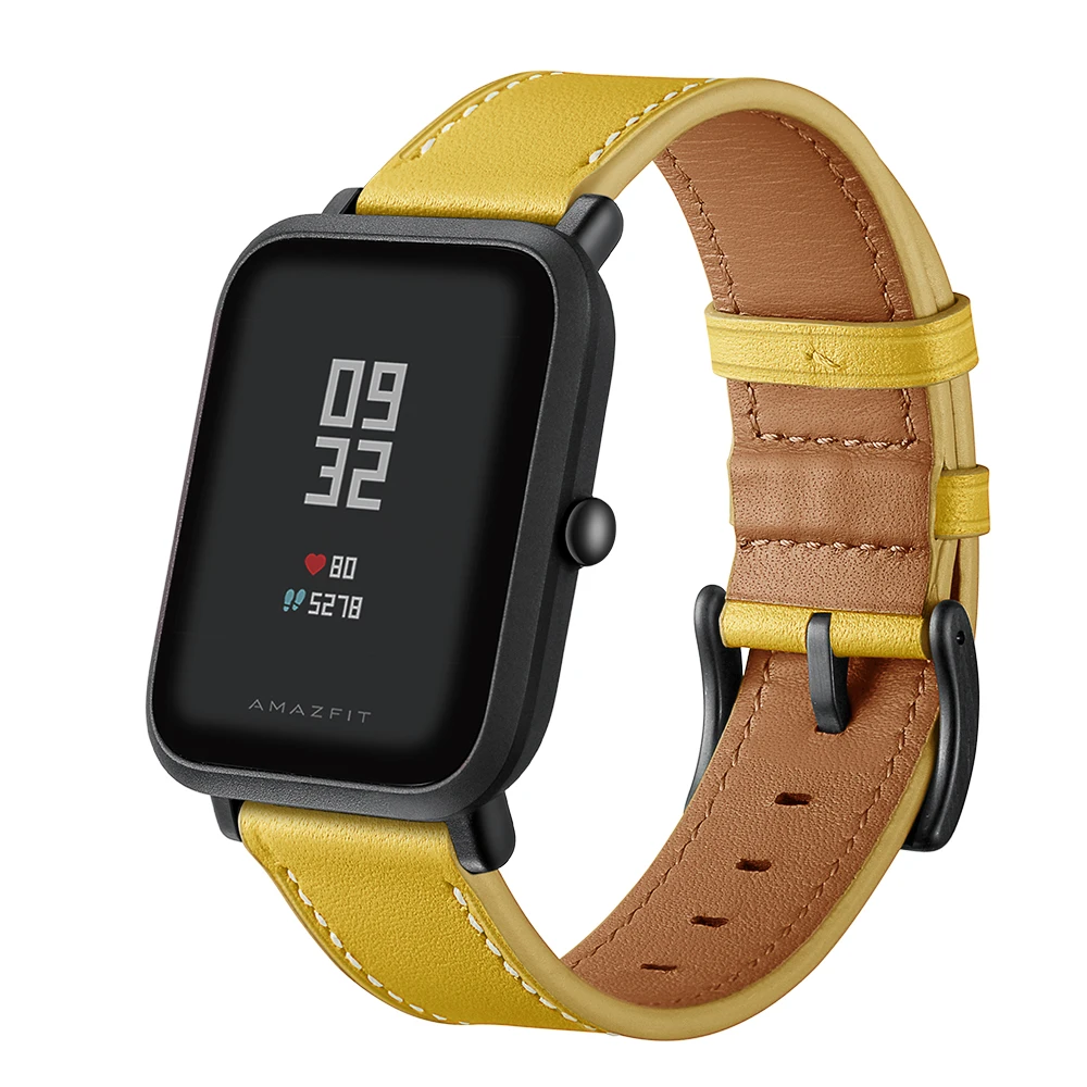 20 мм ремешок для часов из натуральной кожи для оригинальных часов xiaomi Amazfit huami amazfit bip ремешок для часов samsung S2 браслет ремешок