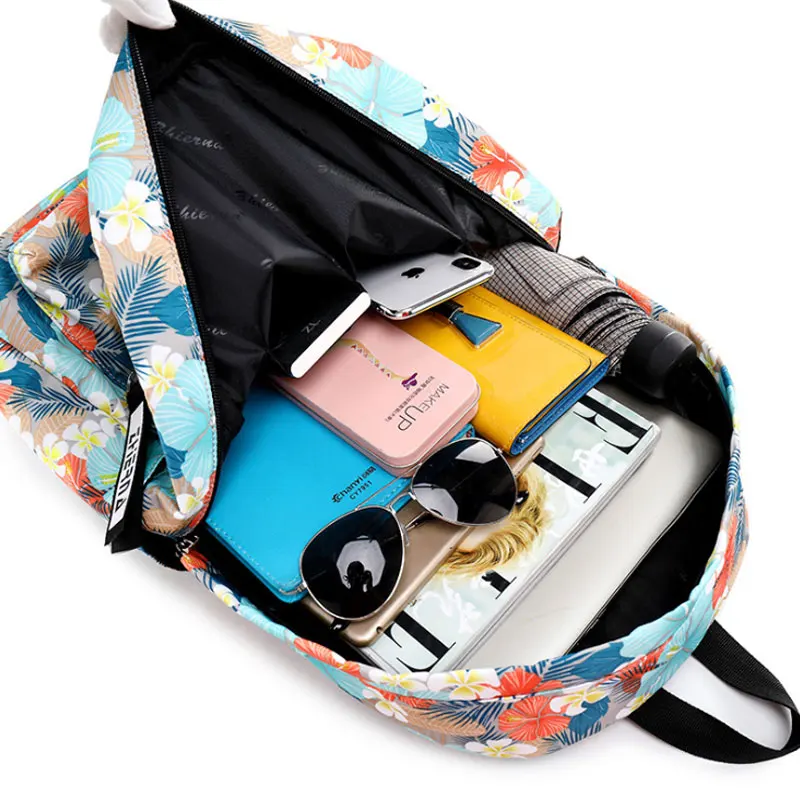 Модная парусиновая женская школьная сумка рюкзаки для девочек Mochila Escolar с принтом
